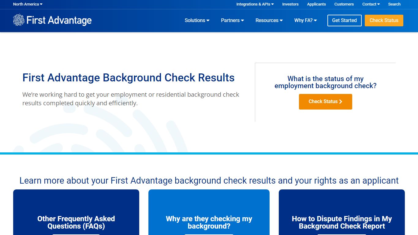 Applicant Background Check Results | First Advantage